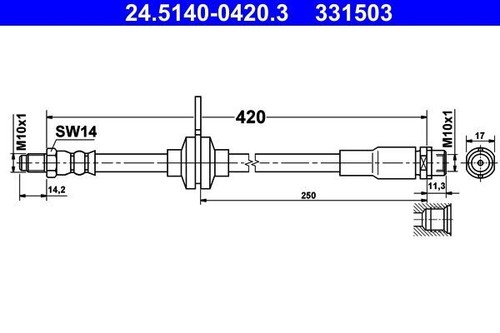 Ate bremsschlauch hinten ford - bremsschlauch,